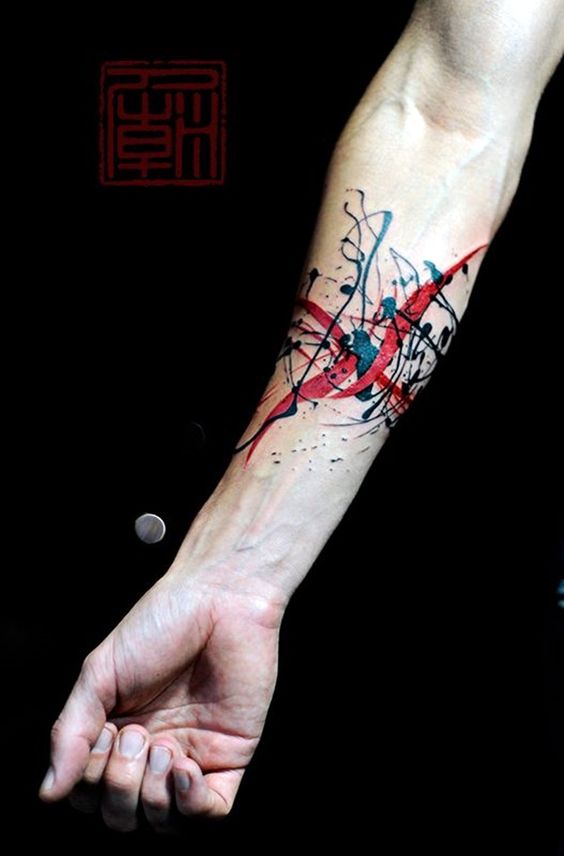 abstract lines tattoo